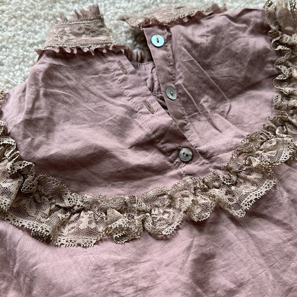 Lace Frills maroon shirt top - Picture 4 of 10